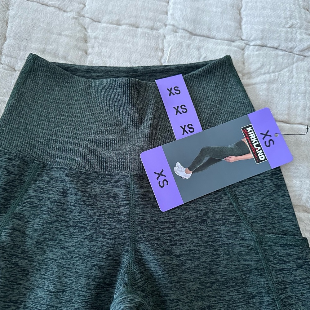 Three pairs of Kirkland Ladies Brushed Leggings- One is NWT-Size XS